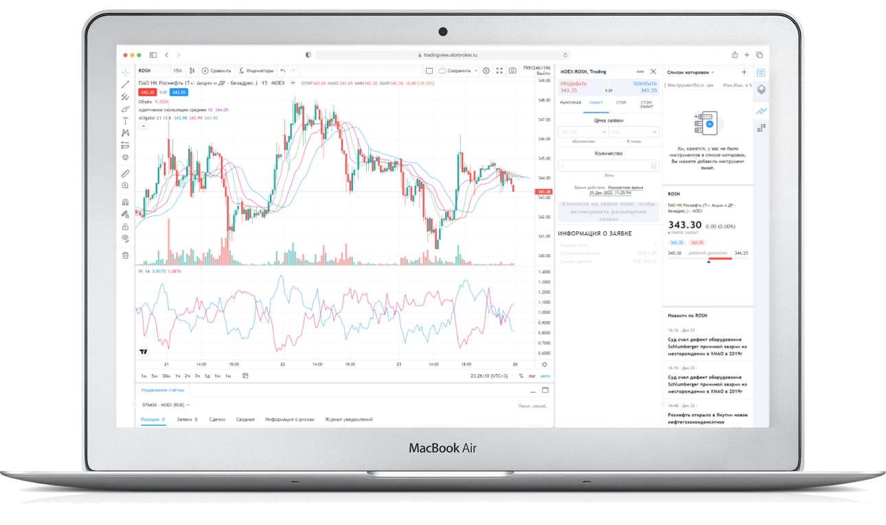 TradingView app on macbook